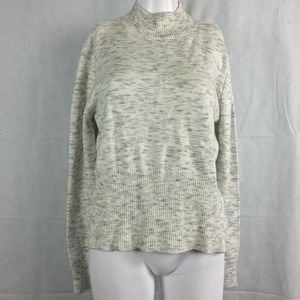 Womens Sweater Sz S Gray Knit Open Back‎ Crop Yoga Pullover Cotton Stretch